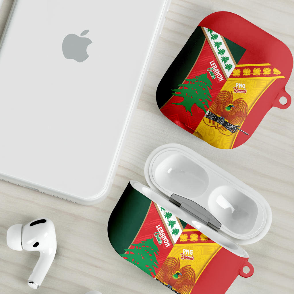 Rugby Papua New Guinea and Lebanon AirPods Case PNG Kumuls Cedars Together