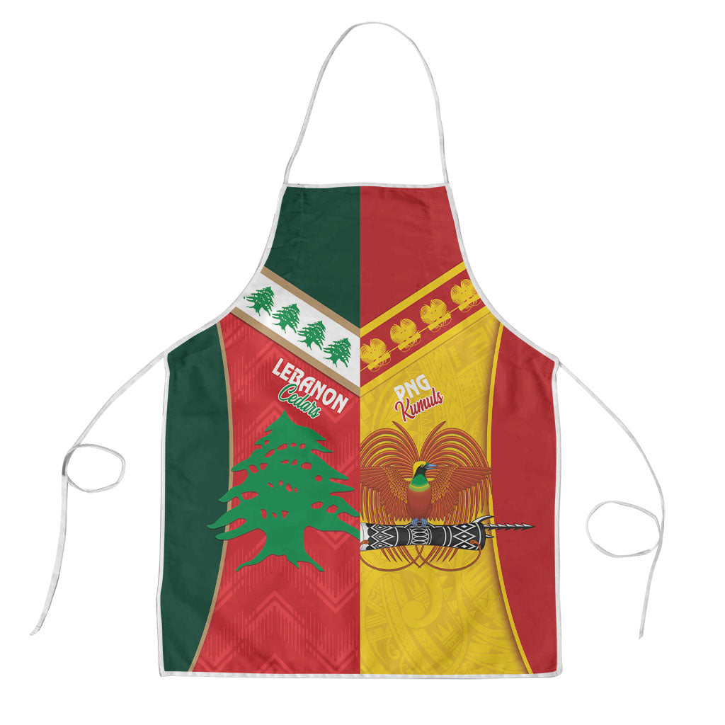Rugby Papua New Guinea and Lebanon Apron PNG Kumuls Cedars Together