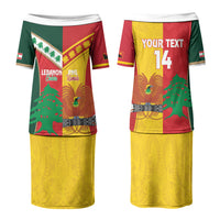 Custom Rugby Papua New Guinea and Lebanon Couples Matching Puletasi and Long Sleeve Button Shirt PNG Kumuls Cedars Together