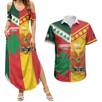 Custom Rugby Papua New Guinea and Lebanon Couples Matching Summer Maxi Dress and Hawaiian Shirt PNG Kumuls Cedars Together