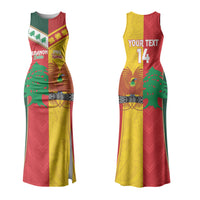 Custom Rugby Papua New Guinea and Lebanon Couples Matching Tank Maxi Dress and Long Sleeve Button Shirt PNG Kumuls Cedars Together