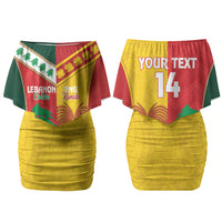Custom Rugby Papua New Guinea and Lebanon Family Matching Off Shoulder Short Dress and Hawaiian Shirt PNG Kumuls Cedars Together