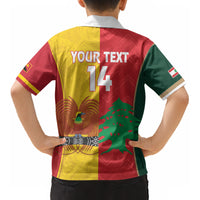 Custom Rugby Papua New Guinea and Lebanon Kid Hawaiian Shirt PNG Kumuls Cedars Together