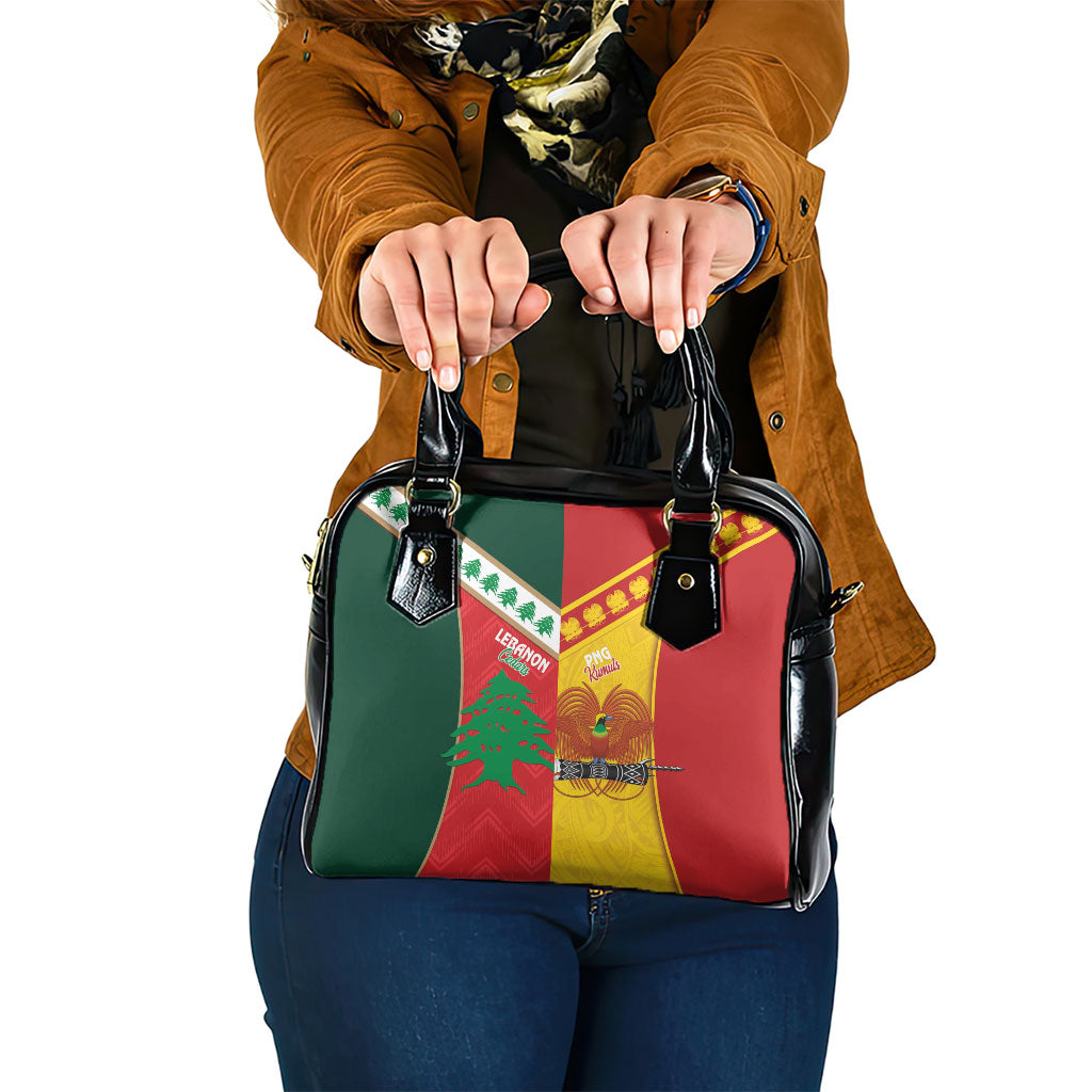 Rugby Papua New Guinea and Lebanon Shoulder Handbag PNG Kumuls Cedars Together