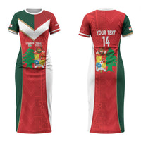 Custom Rugby Tonga and Lebanon Couples Matching Short Sleeve Bodycon Dress and Long Sleeve Button Shirt Mate Maa Tonga Cedars Together