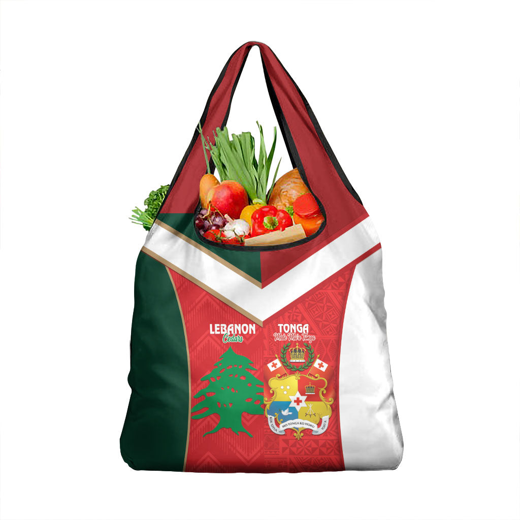 Rugby Tonga and Lebanon Grocery Bag Mate Maa Tonga Cedars Together LT14 1-pack One Size Multicolor - Polynesian Pride
