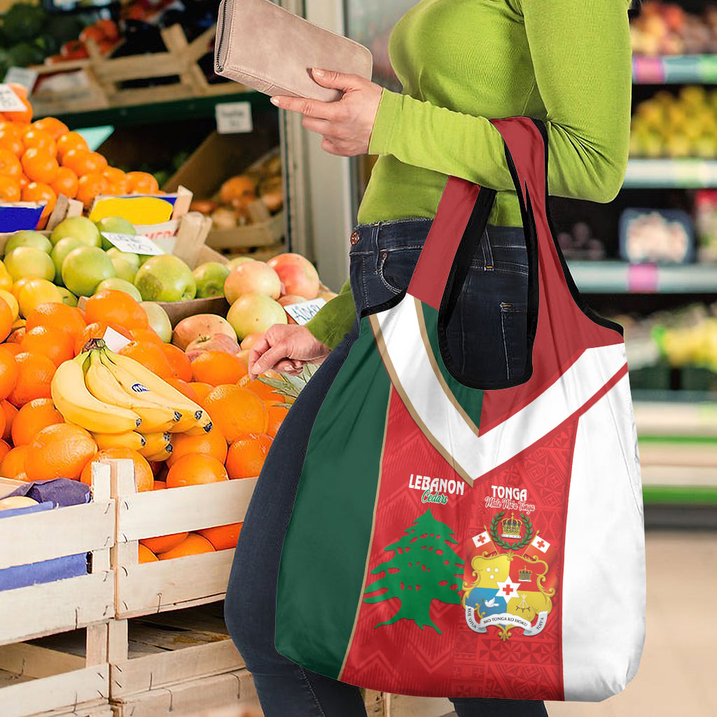 Rugby Tonga and Lebanon Grocery Bag Mate Maa Tonga Cedars Together