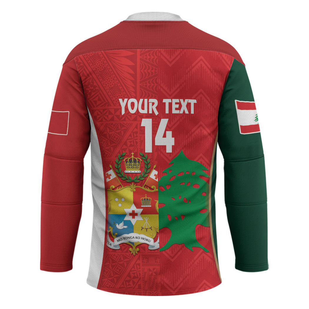 Custom Rugby Tonga and Lebanon Hockey Jersey Mate Maa Tonga Cedars Together