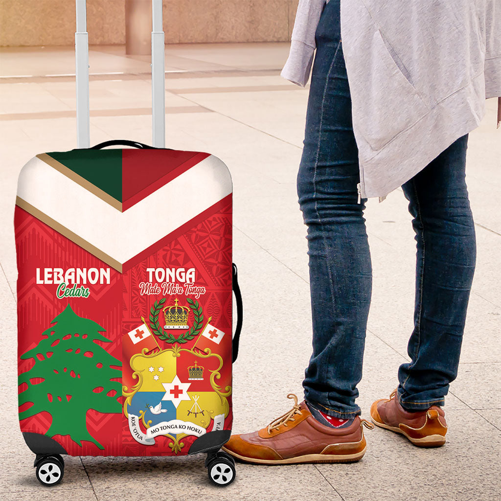 Rugby Tonga and Lebanon Luggage Cover Mate Maa Tonga Cedars Together LT14 Multicolor - Polynesian Pride