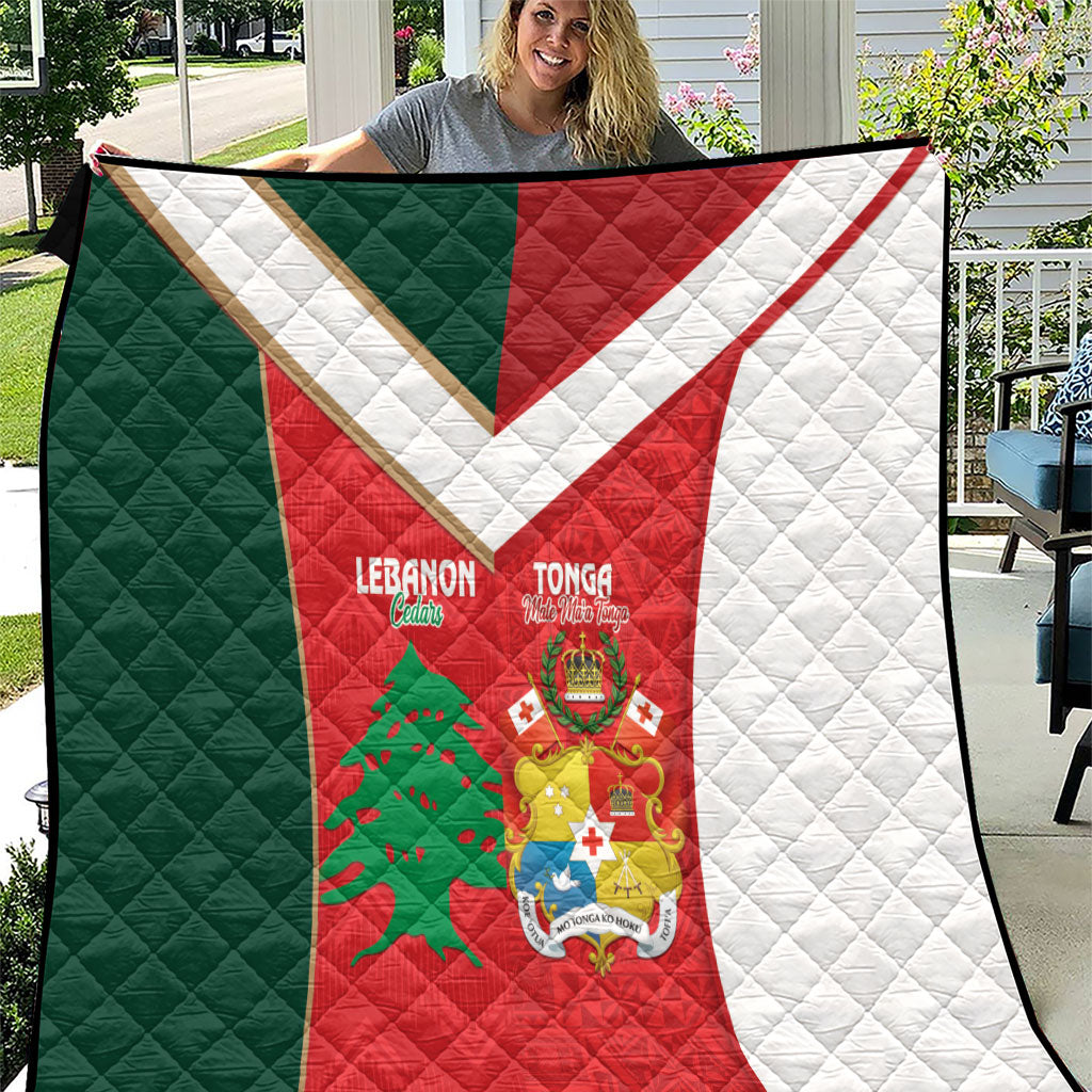 Rugby Tonga and Lebanon Quilt Mate Maa Tonga Cedars Together