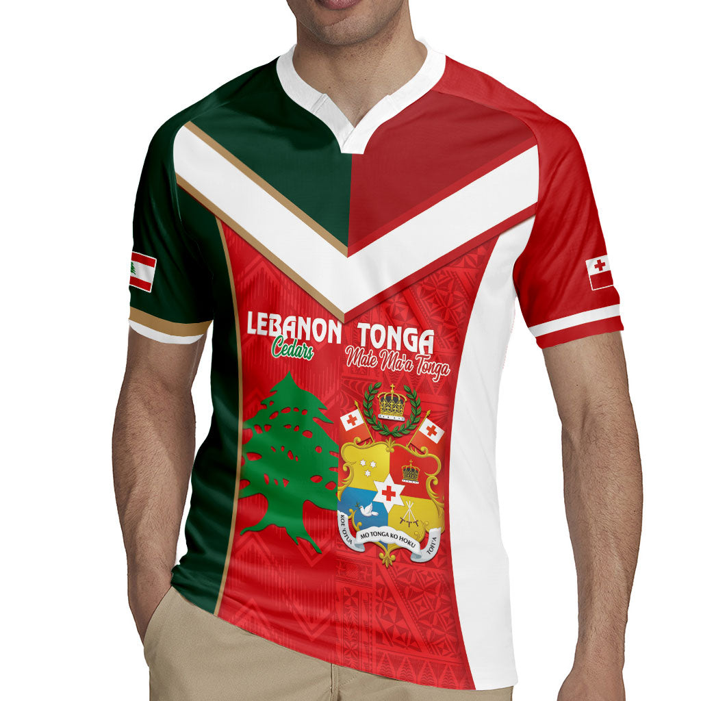 Custom Rugby Tonga and Lebanon Rugby Jersey Mate Maa Tonga Cedars Together