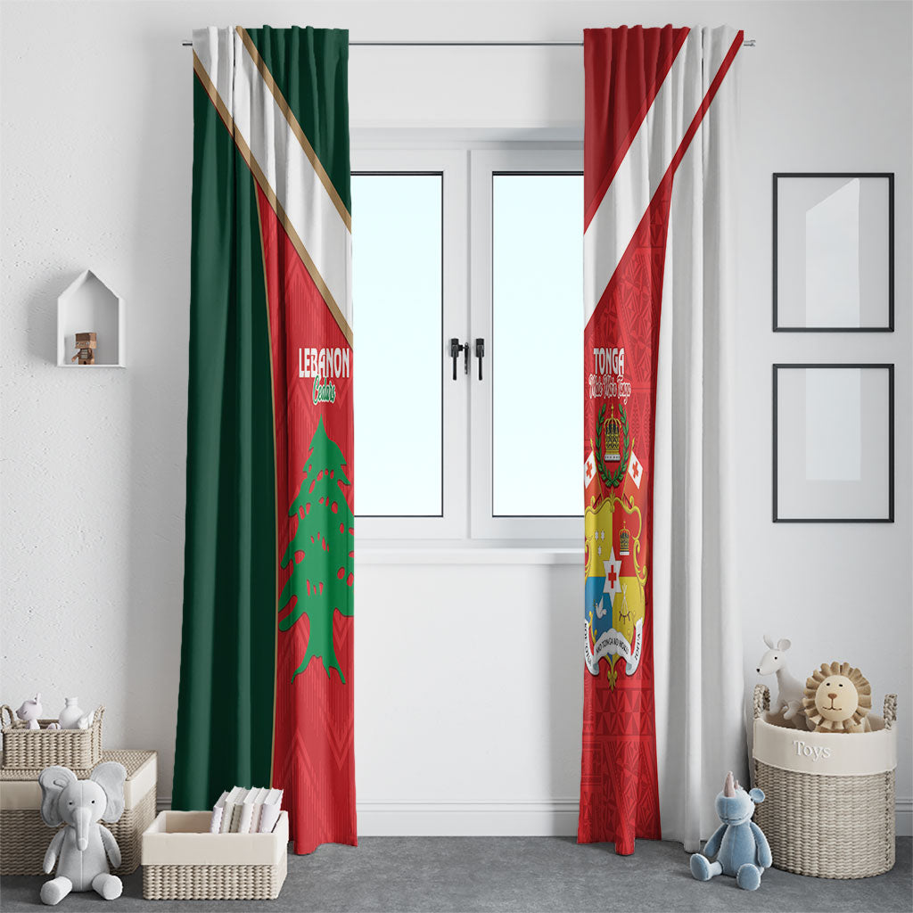 Rugby Tonga and Lebanon Window Curtain Mate Maa Tonga Cedars Together
