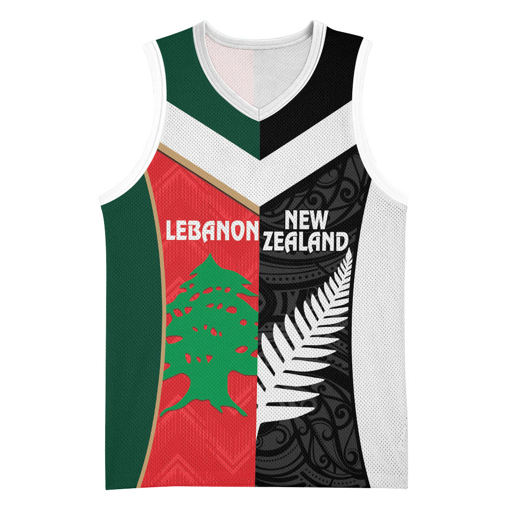 Custom Rugby New Zealand and Lebanon Basketball Jersey All Black Cedars Together