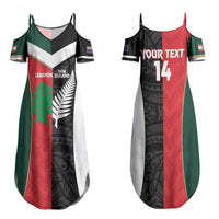 Custom Rugby New Zealand and Lebanon Family Matching Summer Maxi Dress and Hawaiian Shirt All Black Cedars Together