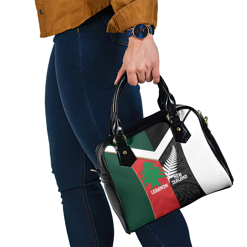 Rugby New Zealand and Lebanon Shoulder Handbag All Black Cedars Together