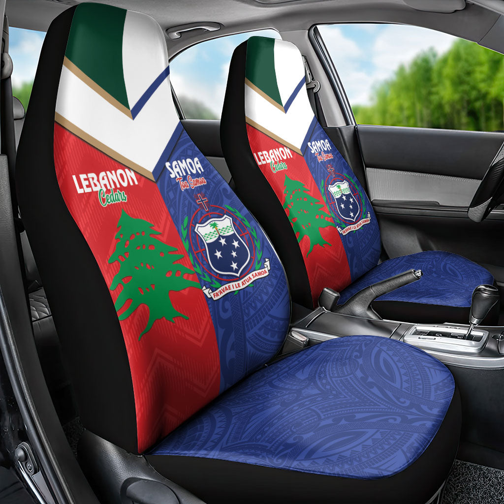 Rugby Samoa and Lebanon Car Seat Cover Toa Samoa Cedars Together