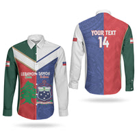Custom Rugby Samoa and Lebanon Couples Matching Off The Shoulder Long Sleeve Dress and Long Sleeve Button Shirt Toa Samoa Cedars Together