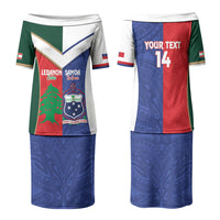 Custom Rugby Samoa and Lebanon Couples Matching Puletasi and Hawaiian Shirt Toa Samoa Cedars Together