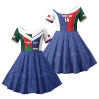 Custom Rugby Samoa and Lebanon Family Matching Long Sleeve Bodycon Dress and Hawaiian Shirt Toa Samoa Cedars Together
