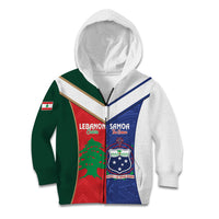 Custom Rugby Samoa and Lebanon Kid Hoodie Toa Samoa Cedars Together