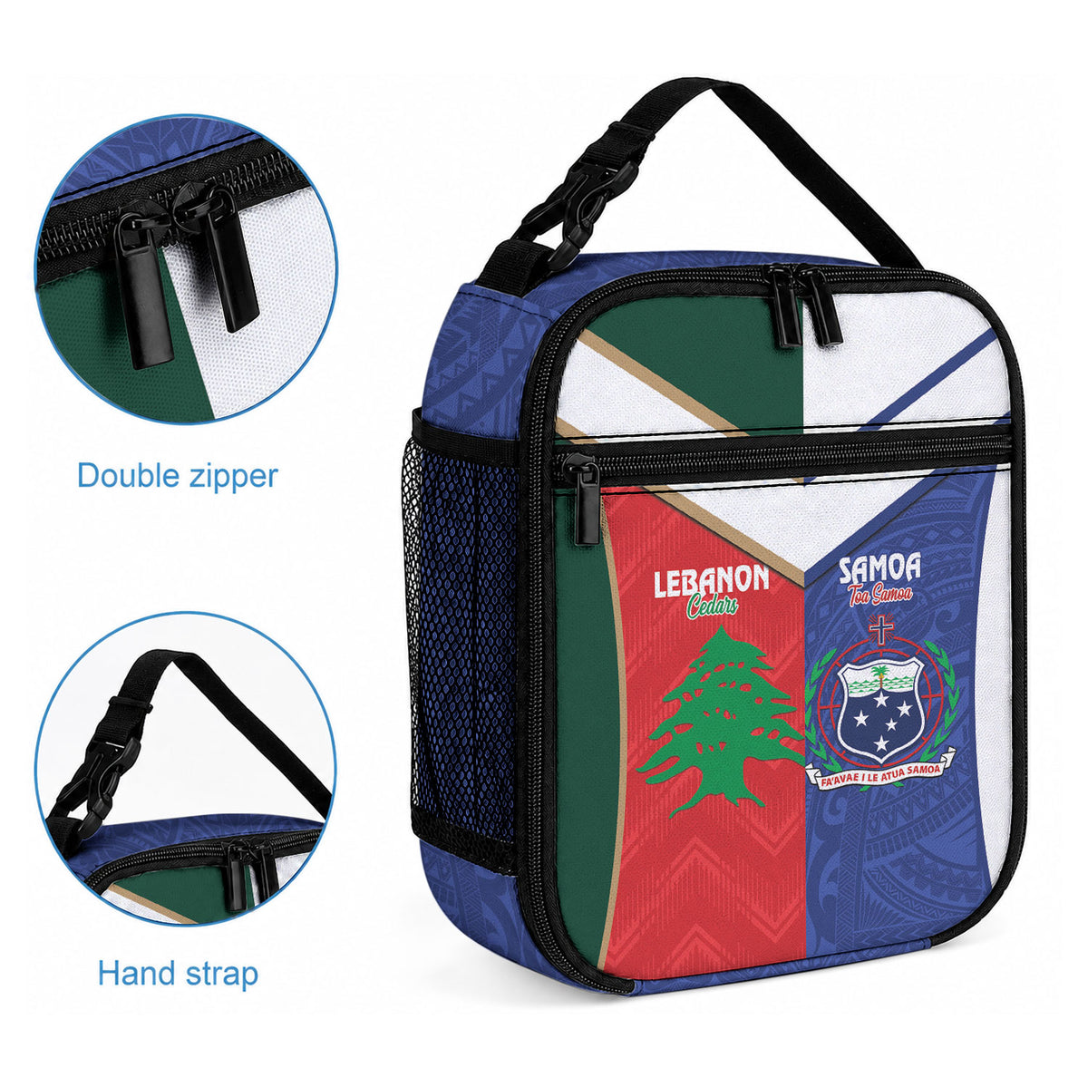 Rugby Samoa and Lebanon Lunch Bag Toa Samoa Cedars Together