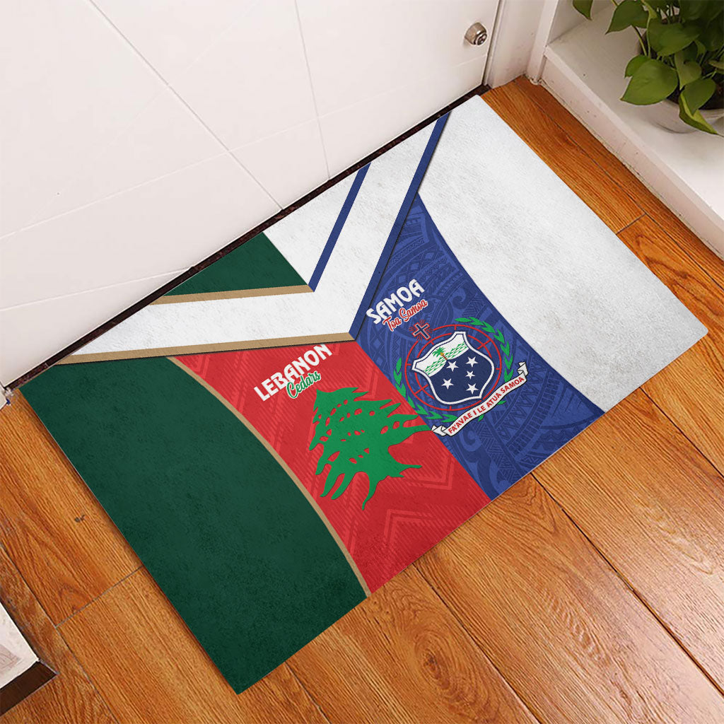 Rugby Samoa and Lebanon Rubber Doormat Toa Samoa Cedars Together