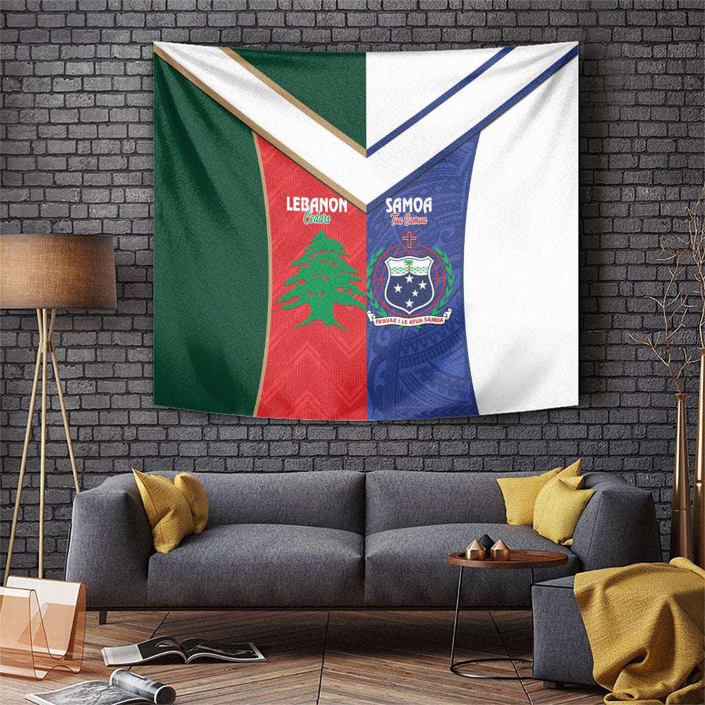 Rugby Samoa and Lebanon Tapestry Toa Samoa Cedars Together