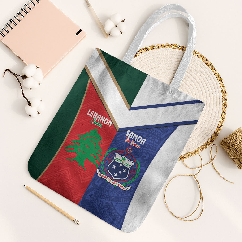 Rugby Samoa and Lebanon Tote Bag Toa Samoa Cedars Together