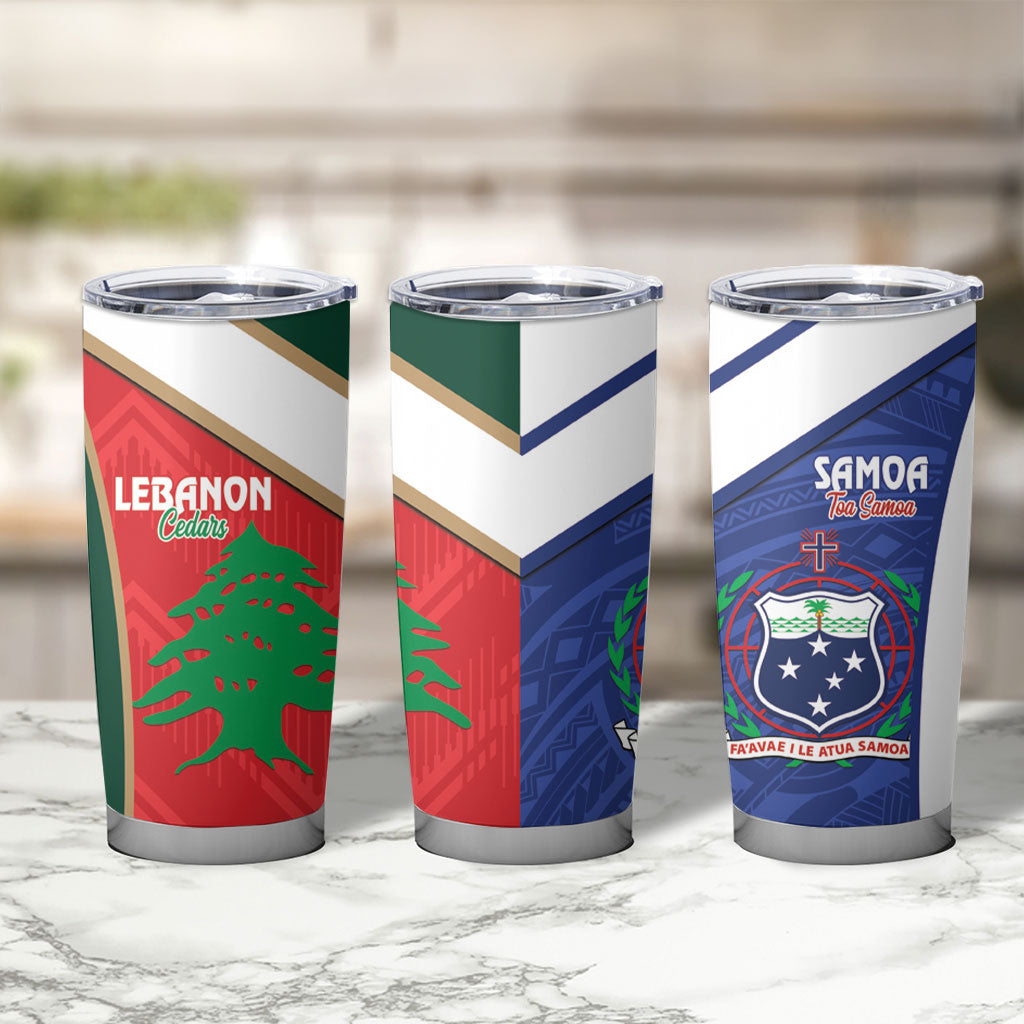 Rugby Samoa and Lebanon Tumbler Cup Toa Samoa Cedars Together