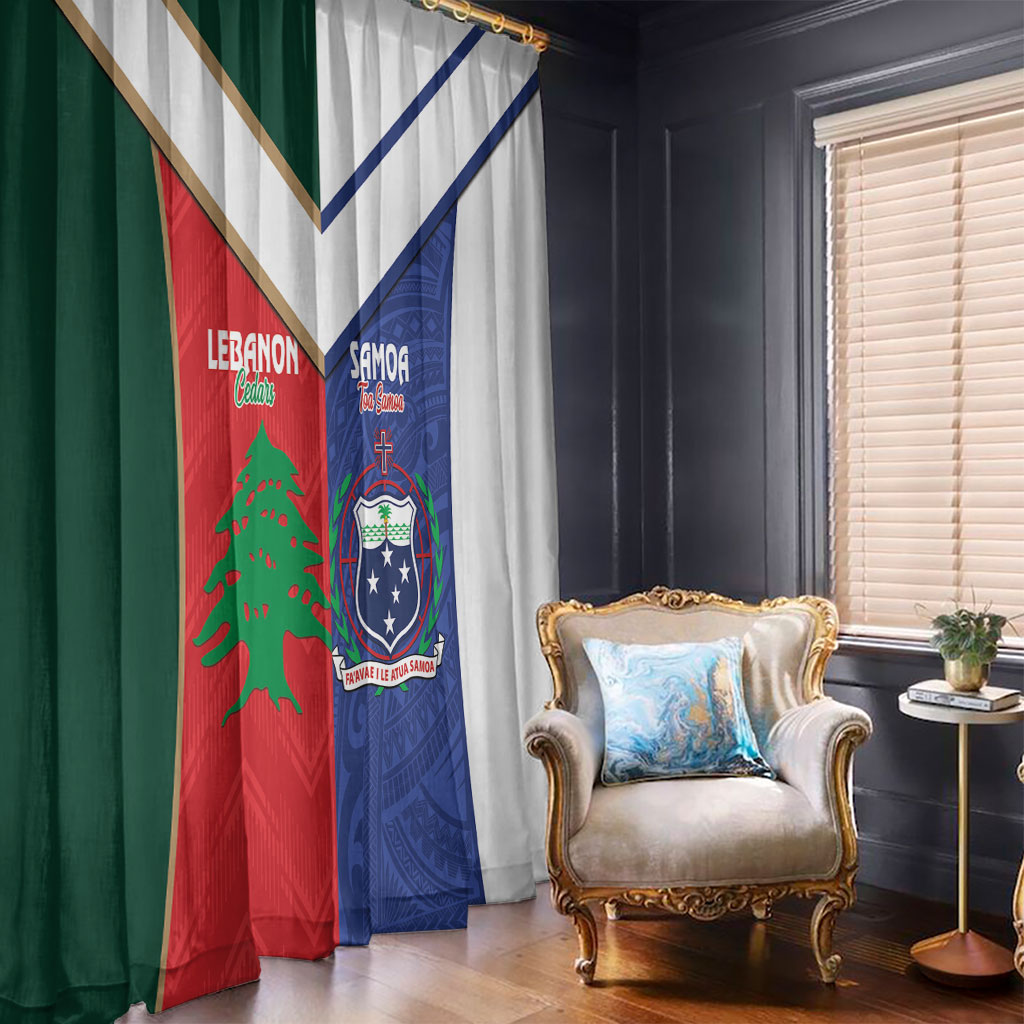 Rugby Samoa and Lebanon Window Curtain Toa Samoa Cedars Together