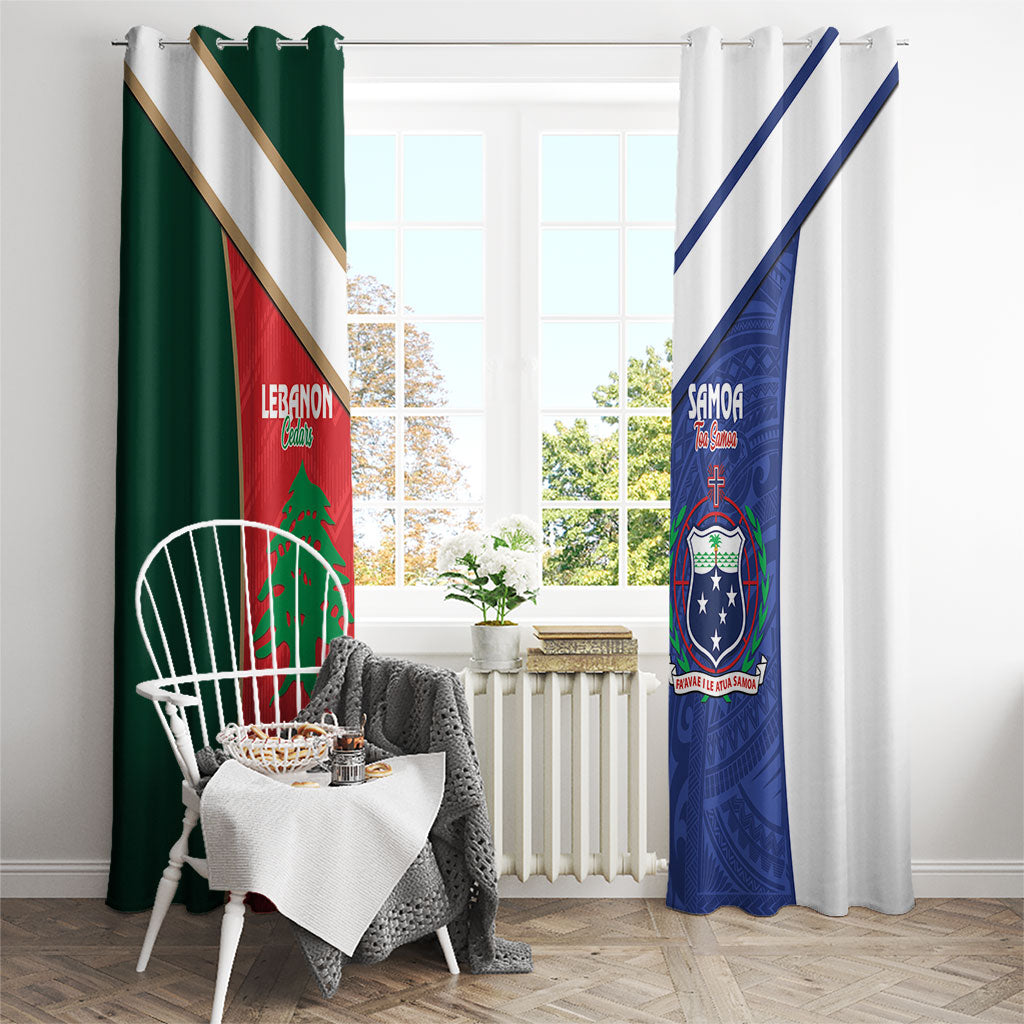 Rugby Samoa and Lebanon Window Curtain Toa Samoa Cedars Together