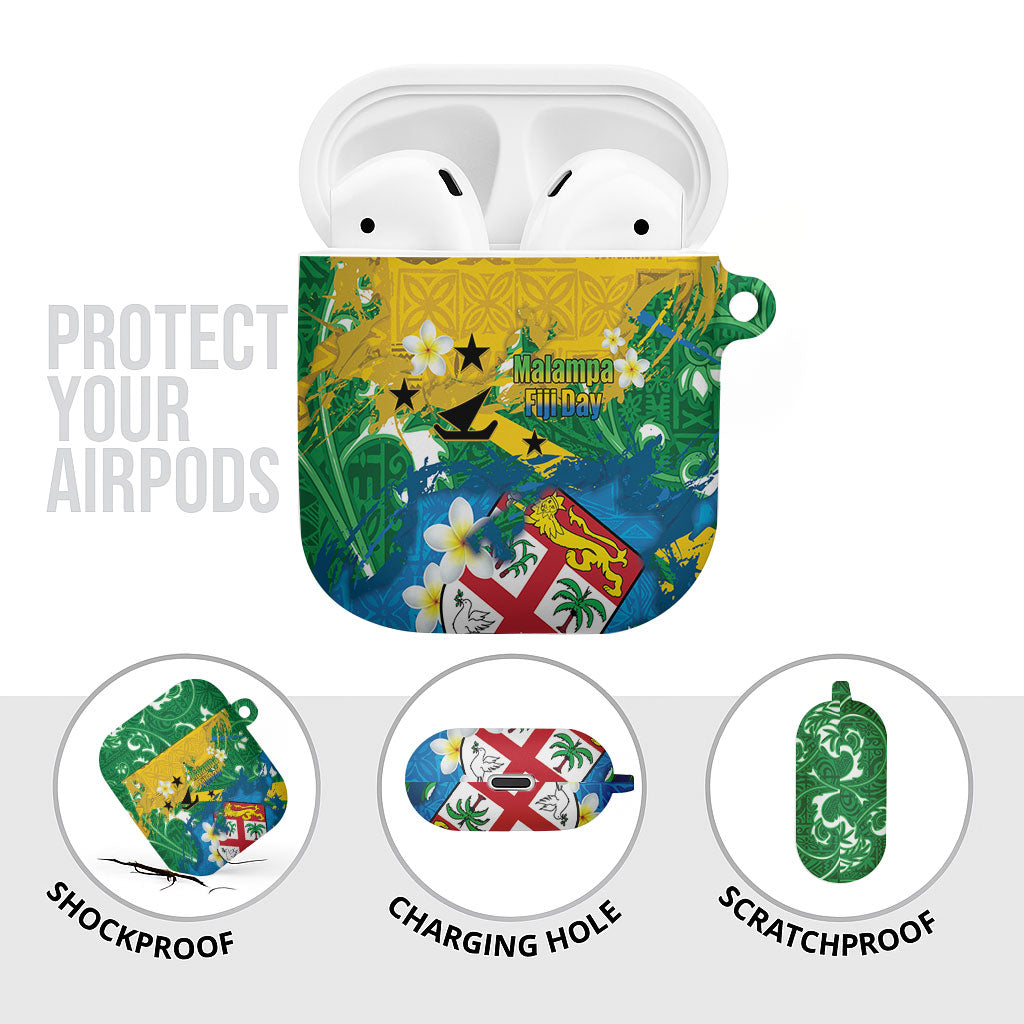 Malampa Fiji Day AirPods Case 10 October Together We Grow Grunge Tapa Motifs