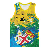 Malampa Fiji Day Basketball Jersey 10 October Together We Grow Grunge Tapa Motifs