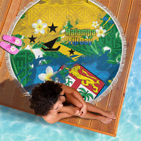 Malampa Fiji Day Beach Blanket 10 October Together We Grow Grunge Tapa Motifs