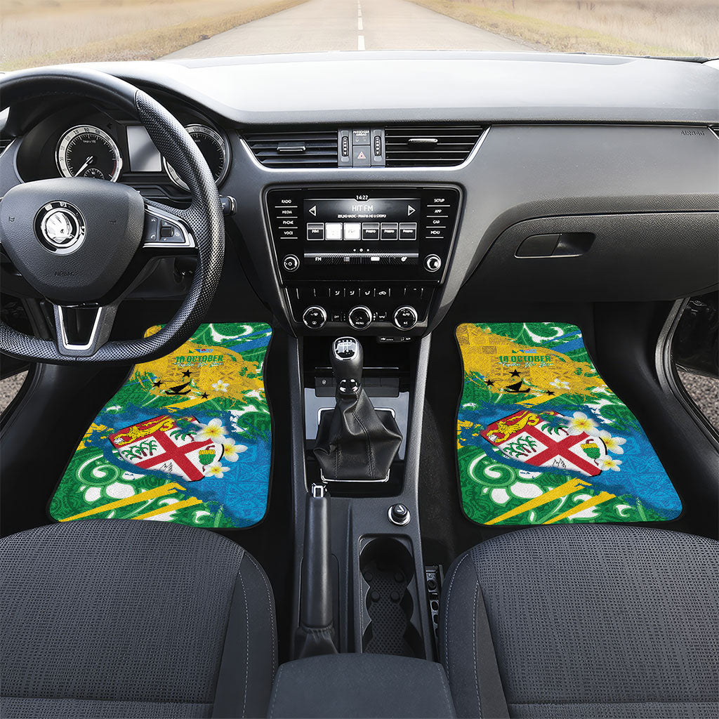 Malampa Fiji Day Car Mats 10 October Together We Grow Grunge Tapa Motifs