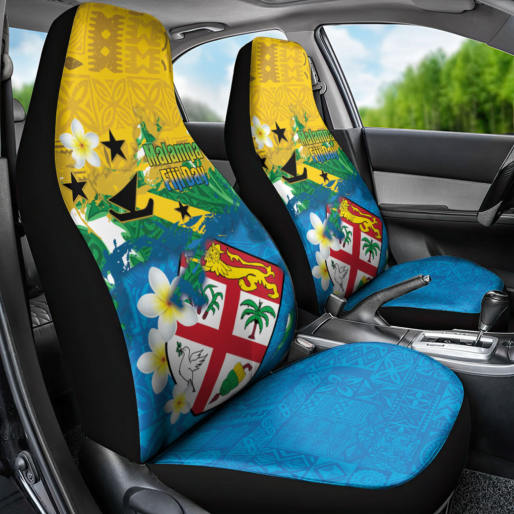 Malampa Fiji Day Car Seat Cover 10 October Together We Grow Grunge Tapa Motifs
