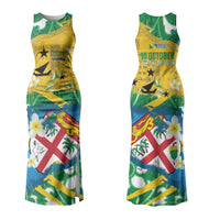 Malampa Fiji Day Couples Matching Tank Maxi Dress and Hawaiian Shirt 10 October Together We Grow Grunge Tapa Motifs