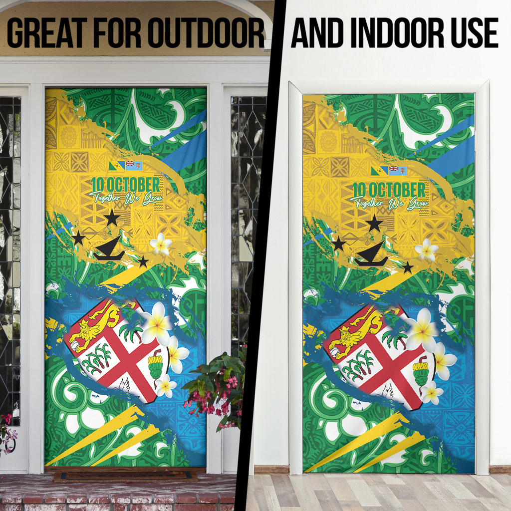 Malampa Fiji Day Door Cover 10 October Together We Grow Grunge Tapa Motifs