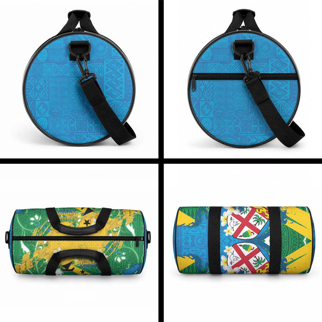 Malampa Fiji Day Duffle Bag 10 October Together We Grow Grunge Tapa Motifs