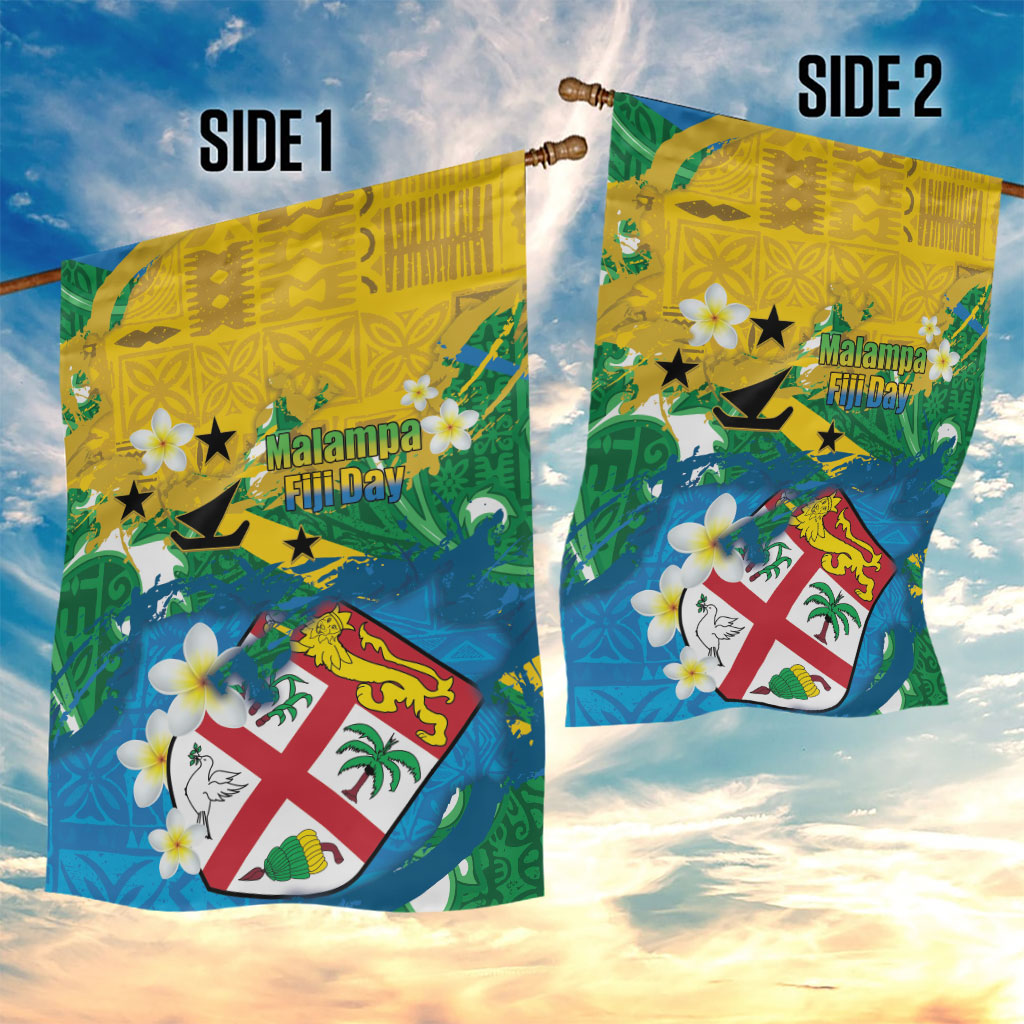 Malampa Fiji Day Garden Flag 10 October Together We Grow Grunge Tapa Motifs