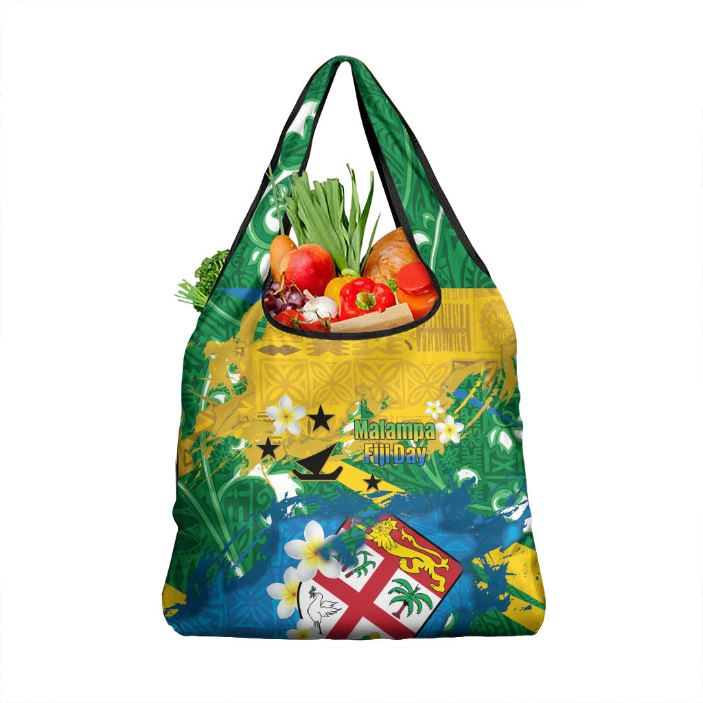 Malampa Fiji Day Grocery Bag 10 October Together We Grow Grunge Tapa Motifs