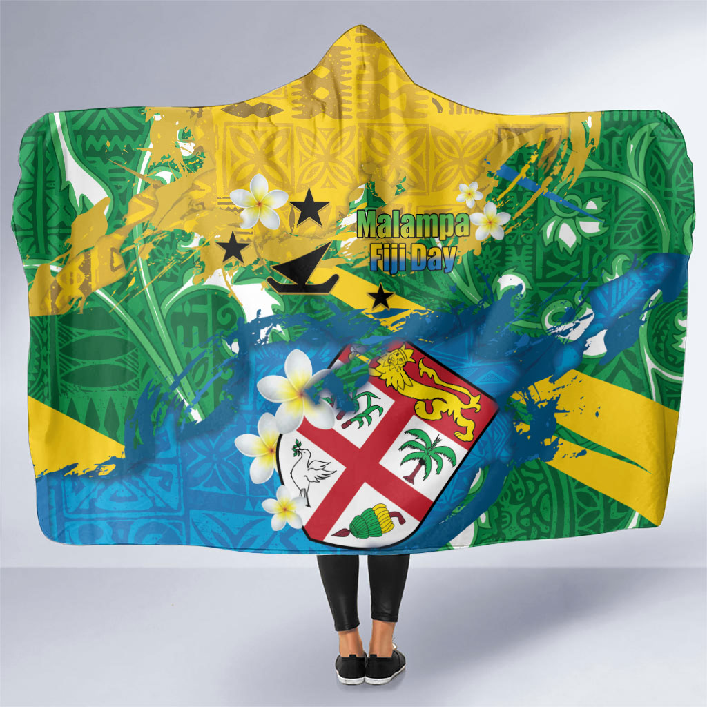 Malampa Fiji Day Hooded Blanket 10 October Together We Grow Grunge Tapa Motifs