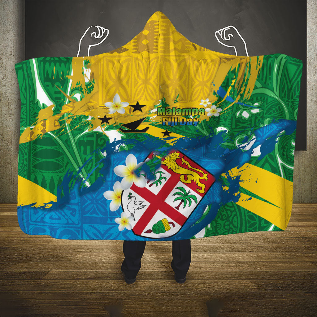 Malampa Fiji Day Hooded Blanket 10 October Together We Grow Grunge Tapa Motifs