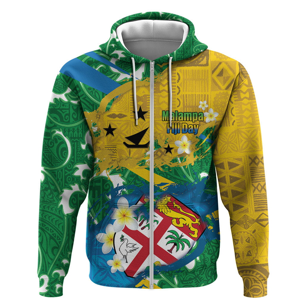 Malampa Fiji Day Hoodie 10 October Together We Grow Grunge Tapa Motifs