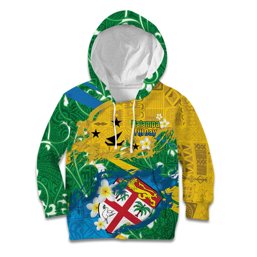 Malampa Fiji Day Kid Hoodie 10 October Together We Grow Grunge Tapa Motifs