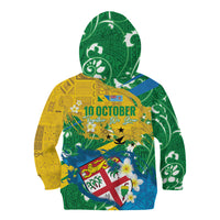 Malampa Fiji Day Kid Hoodie 10 October Together We Grow Grunge Tapa Motifs
