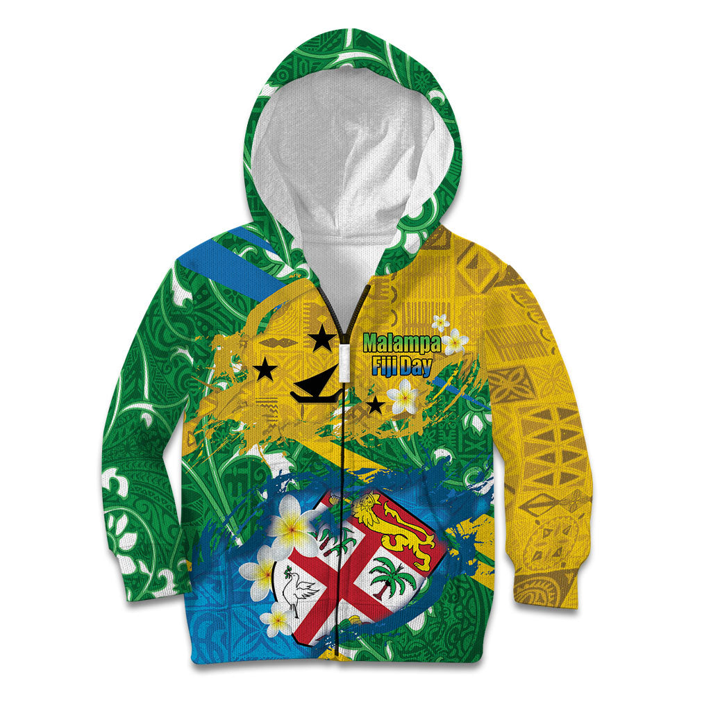 Malampa Fiji Day Kid Hoodie 10 October Together We Grow Grunge Tapa Motifs