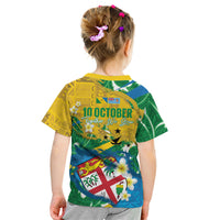 Malampa Fiji Day Kid T Shirt 10 October Together We Grow Grunge Tapa Motifs