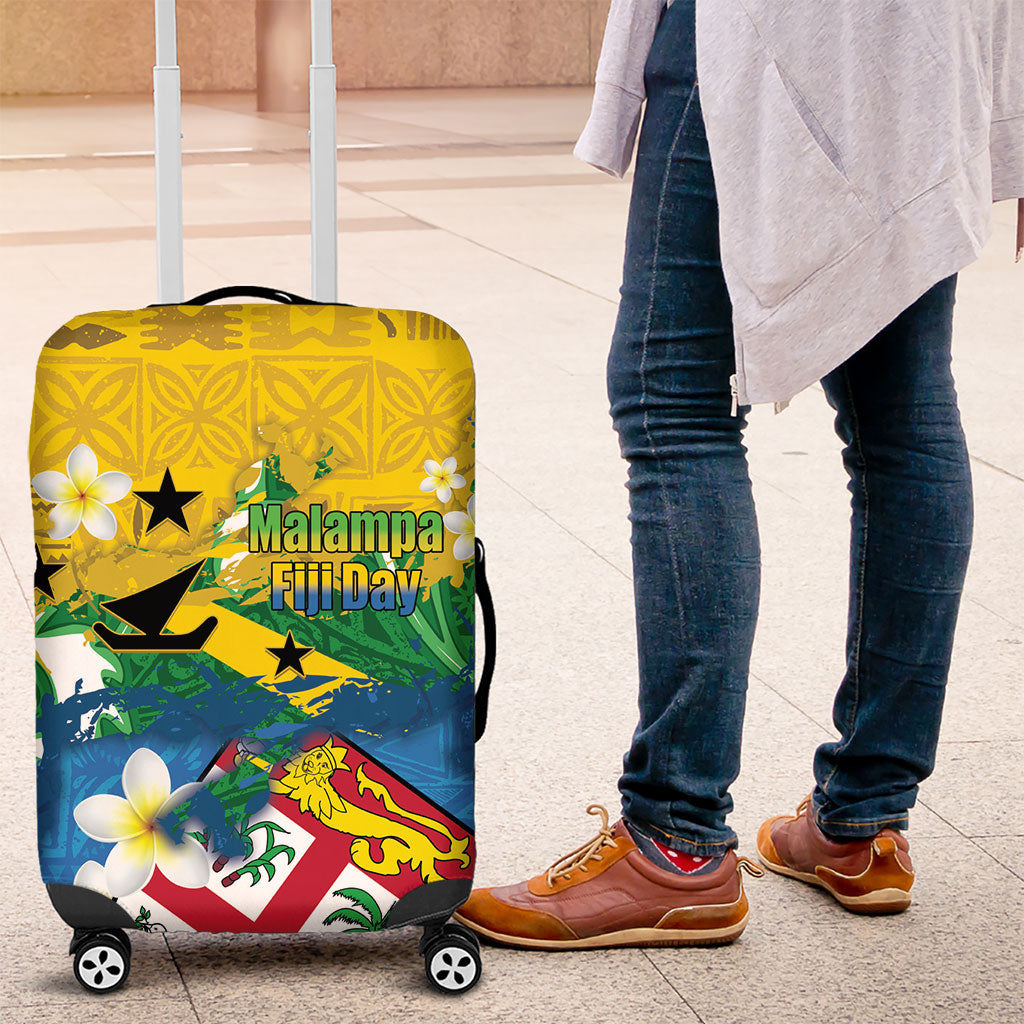 Malampa Fiji Day Luggage Cover 10 October Together We Grow Grunge Tapa Motifs LT14 Multicolor - Polynesian Pride