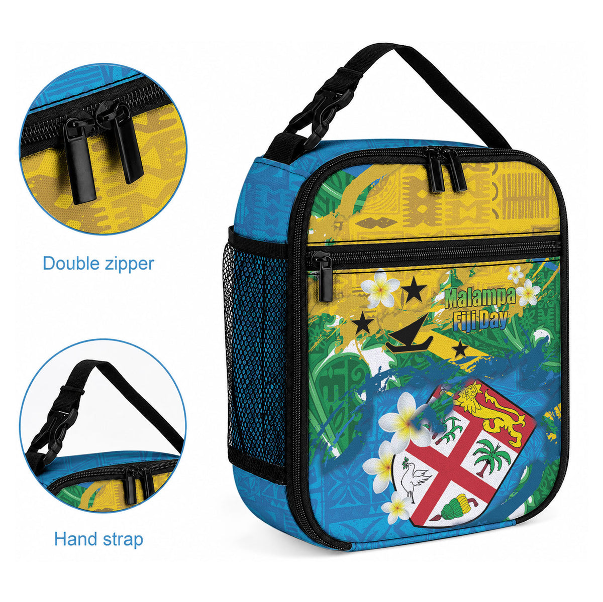 Malampa Fiji Day Lunch Bag 10 October Together We Grow Grunge Tapa Motifs